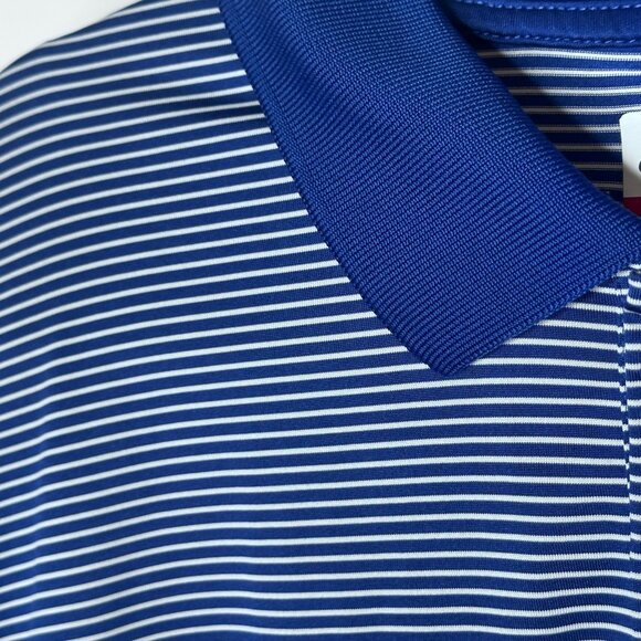 Grand Slam Performance Mens Striped Polo Shirt Blue & White Size L Golf Wear - Picture 4 of 8